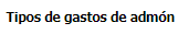 17. Tipos de gastos de admón