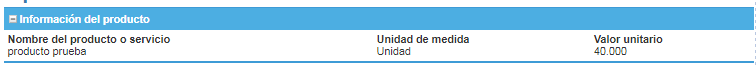 2. Etiqueta Información Producto
